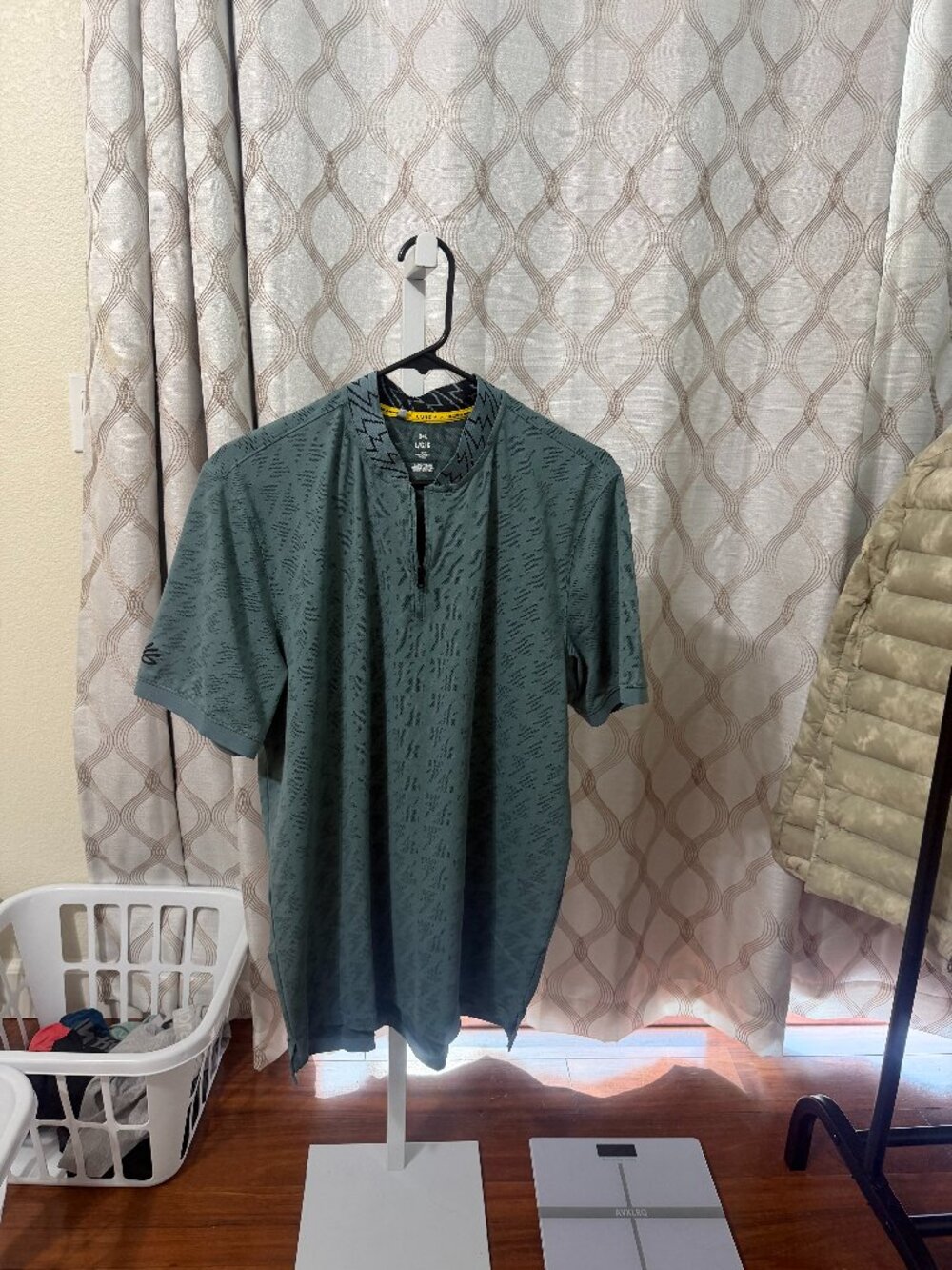 NEW NWT MEN'S UNDER ARMOUR STEPH CURRY 1/4 ZIP GOLF SHIRT SIZE LARGE LG L GREEN